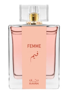 RAYAN Femme Perfume for Women - Long Lasting Arabian Eau De Parfum, 100mL (3.34 Fl oz), Floral Garden with Sweet Nectars, Raspberry, Bergamot, May Rose, Jasmine, Amber - Ideal Gift for Ramadan & Eid