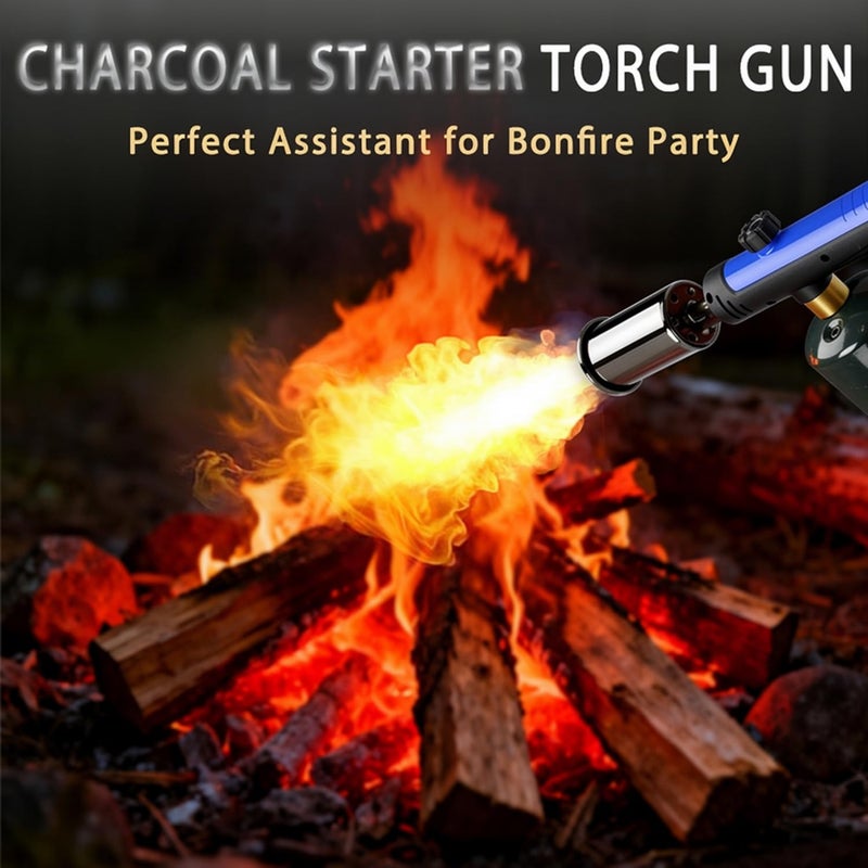 zycBernoi ARTFLAMM Powerful Propane Torch Gun, Kitchen Torch With Adjustable Flame, Adjustable Flame & Safety Lock, for BBQ, Campfire, Searing Steak, Camping (Propane Tank Not Included) - Image 2