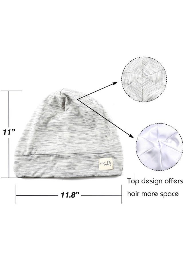 sent hair - Sent Hair Satin Lined Bonnet for Women Hair Cover Bonnet Adjustable Night Sleeping Cap Slouchy Beanie for Long Curly Hair,Braids,Dreadlocks(Light Gray) - Image 1