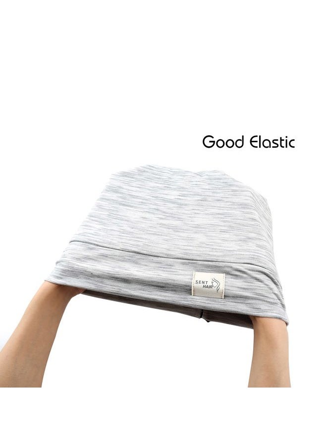 sent hair - Sent Hair Satin Lined Bonnet for Women Hair Cover Bonnet Adjustable Night Sleeping Cap Slouchy Beanie for Long Curly Hair,Braids,Dreadlocks(Light Gray) - Image 1