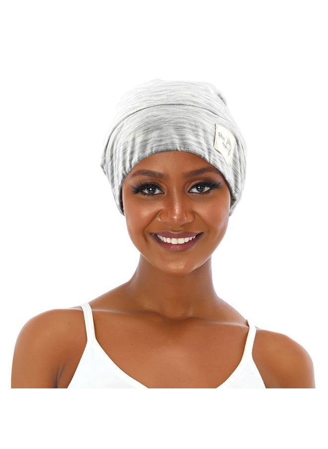 sent hair - Sent Hair Satin Lined Bonnet for Women Hair Cover Bonnet Adjustable Night Sleeping Cap Slouchy Beanie for Long Curly Hair,Braids,Dreadlocks(Light Gray) - Image 1