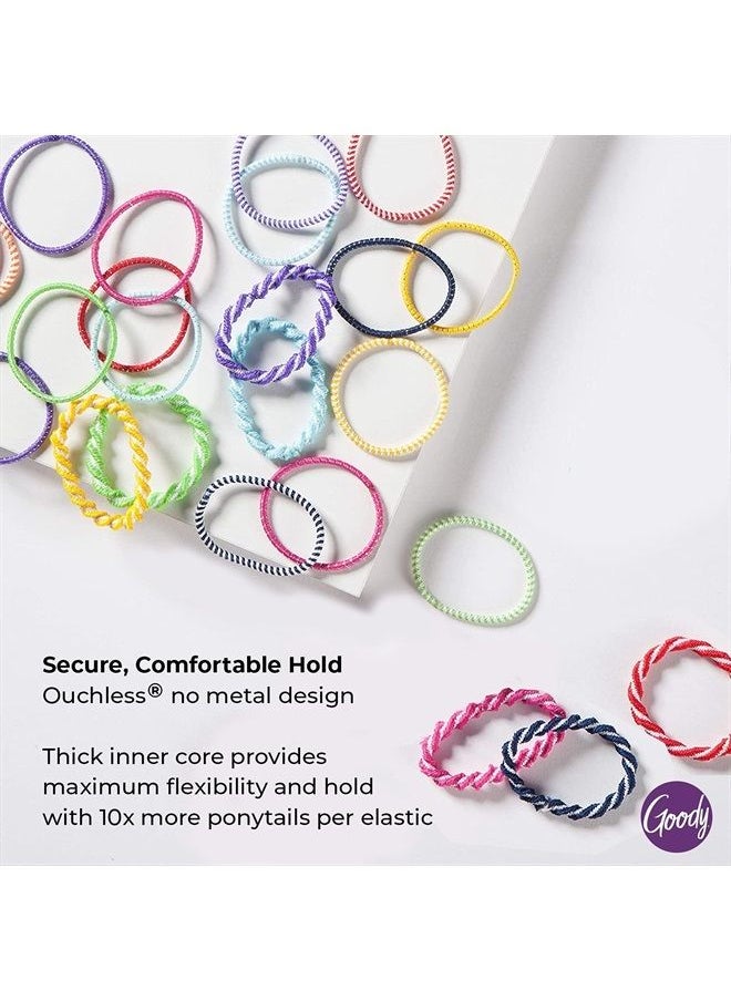 Goody - Goody Ouchless Elastic Hair Ties In Brights and Pastels - Perfect for Fine, Curly Hair and Sensitive Scalps - Pain Free Hair Accessories for Men, Women, Girls and Boys, Assorted ,60 Count(Pack of 1) - Image 1