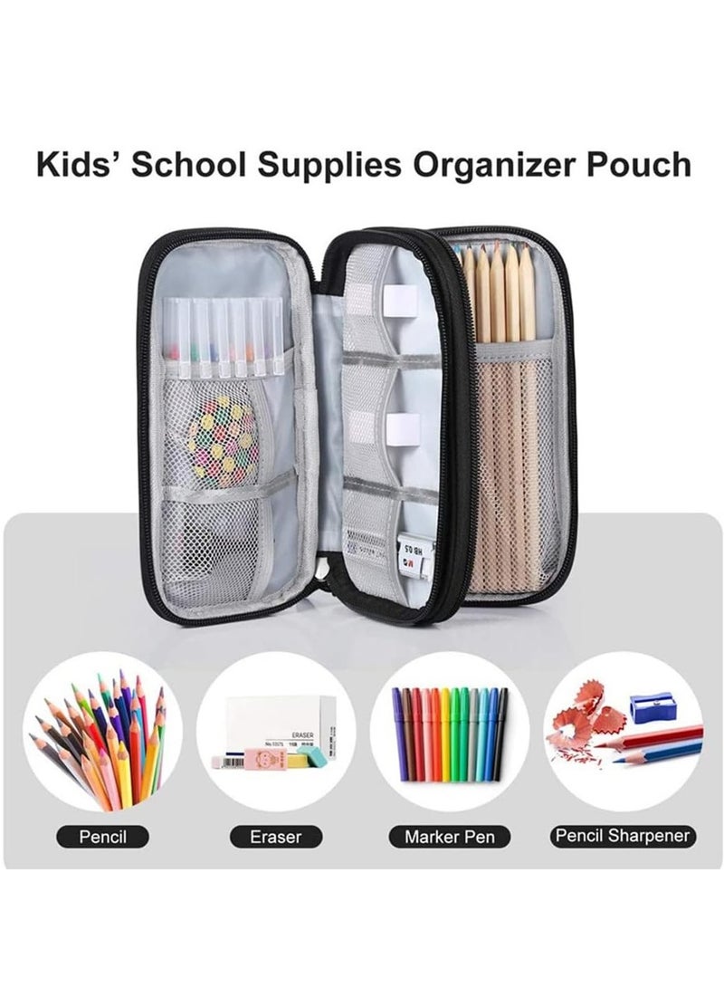 Cable Organizer Bag Portable Tech Travel Pouch With Zipper Multiple Electronic Storage Pockets For Cable Cord Charger Phone Earphone SD Card Blue - Image 3