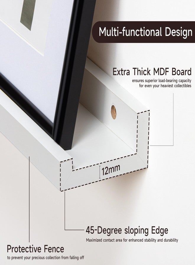 Fun Memories Picture Ledge Shelf for Wall, Floating Shelves Set of 4, 36 Inch Long Nursery Book Shelves for Toys Storage, Kids Bookshelf Wall Mounted for Wall Decor Books Photo Frames, White - Image 3