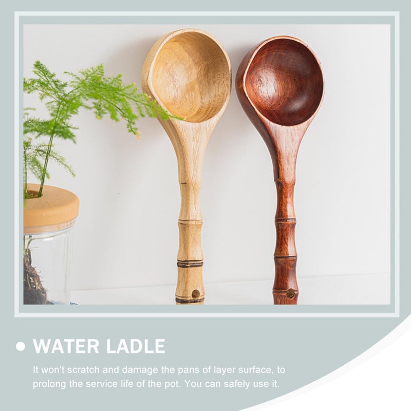 Wooden Water Ladle Long Handle Kitchen Scoop for Sauna Bathing and Home Spa Use - Image 5