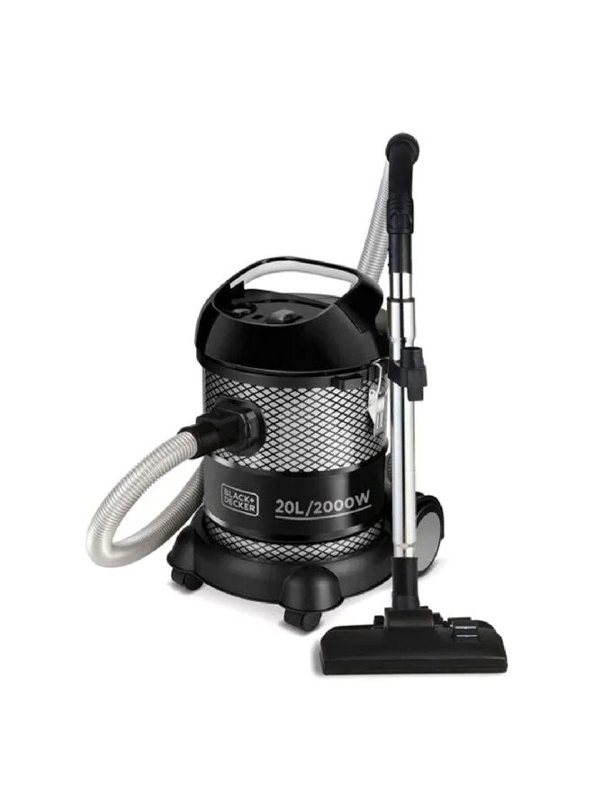 BLACK+DECKER Black & Decker 2000W Drum Vacuum Cleaner Grey And Black 36.4 X 51.8 X 40.6 Cm Bv2000-B5