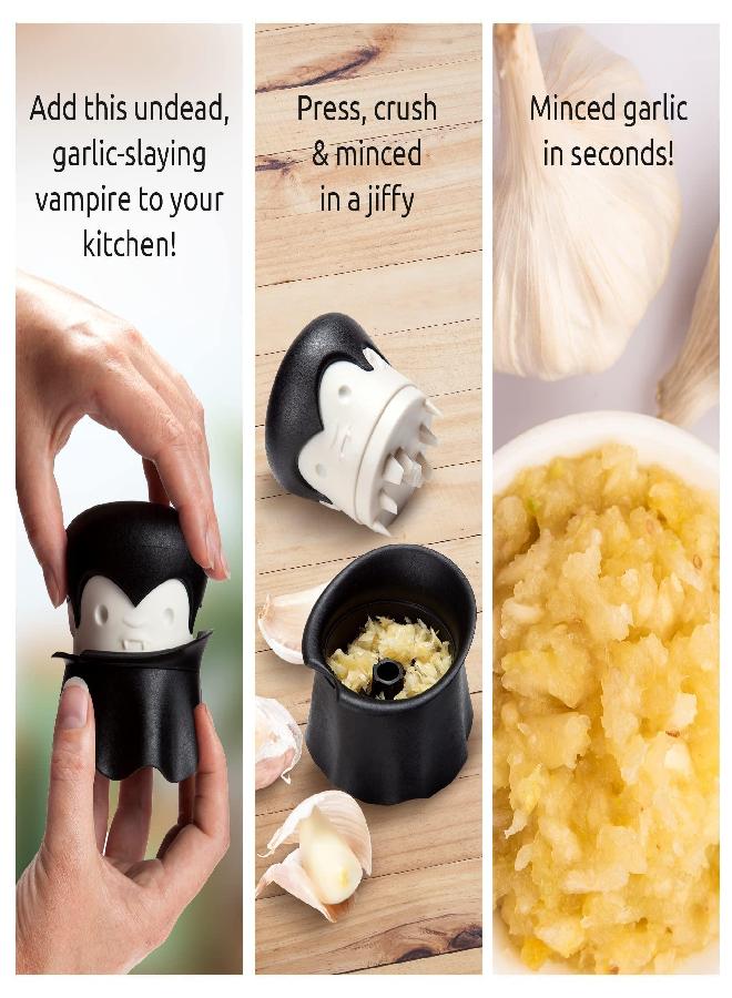 OTOTO Gracula Garlic Crusher also for Ginger, Nuts, Chili, Herbs - Twist Top Garlic Mincer & Easy Squeeze Manual Garlic Press & Peeler - BPA-Free Cool Kitchen Gadgets - Easy Clean by Hand Wash Only - Image 3