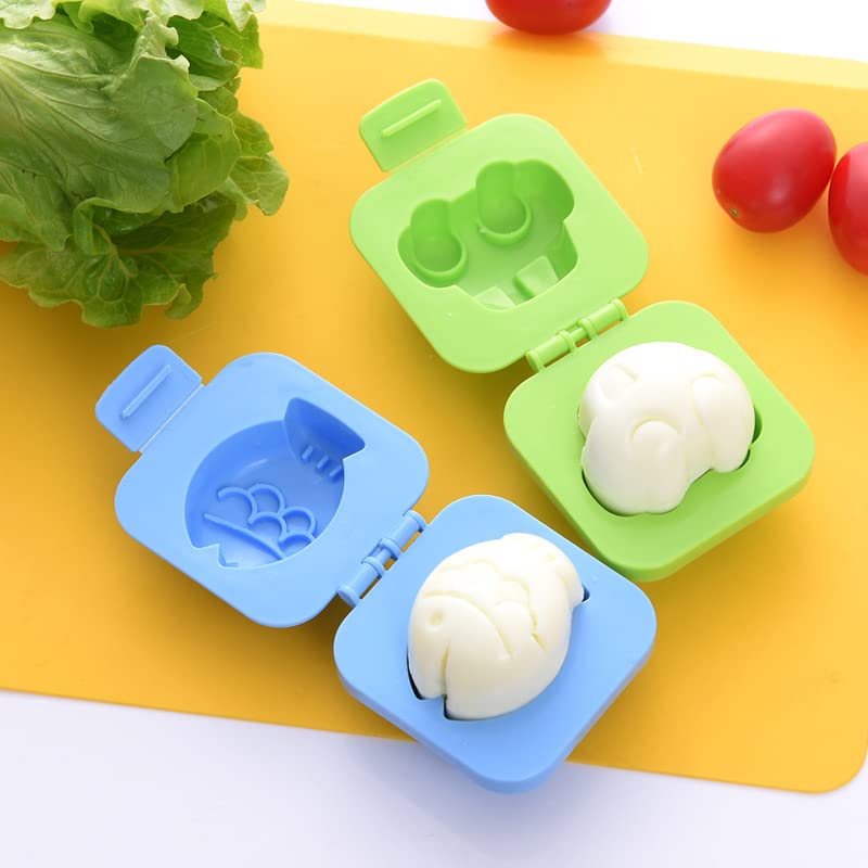 YunKo 6Pcs Egg Rice Mold Hard Boiled Egg Mold Fish Car Heart Shape Onigiri Molds Rice Ball Maker, Fondant Cake Pop Decorating Tool Fun Cookery Kitchen Gadgets - Image 2