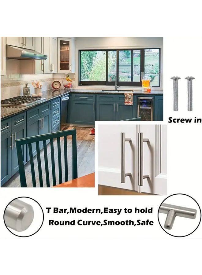 Stainless Steel T Bar Handles 128mm 15 Pack for Kitchen Cabinet Cupboard Doors - Image 4