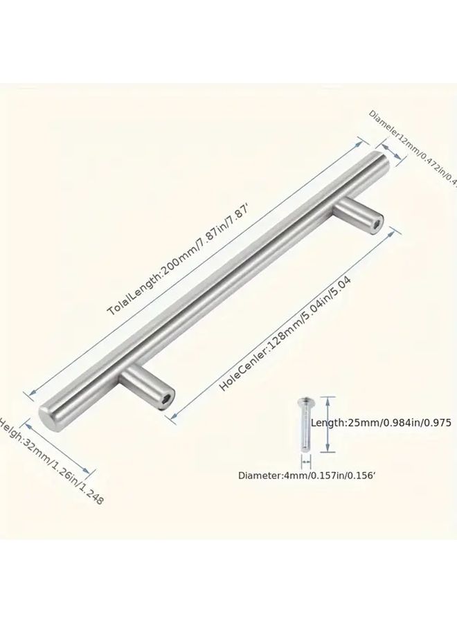 Stainless Steel T Bar Handles 128mm 15 Pack for Kitchen Cabinet Cupboard Doors - Image 3