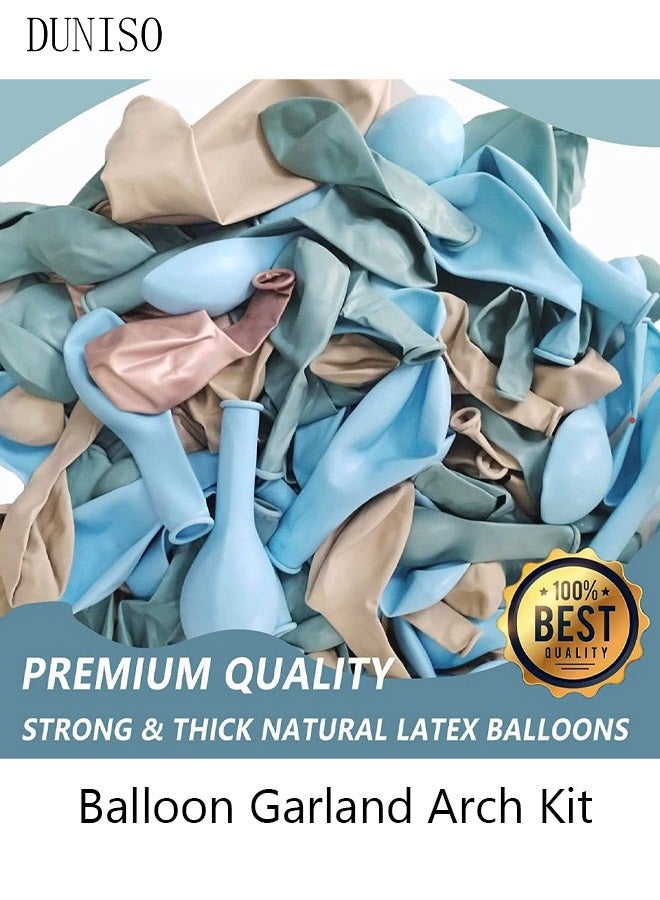 DUNISO 134PCS Balloon Garland Arch Kit Metallic White Blue Latex Balloons Set For Baby Wedding Birthday Party Background Decorations School Opening Ceremony - Image 5