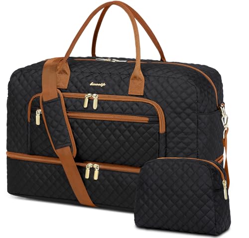 LUOCIP Travel Duffle Bag Weekender for Women 38L CarryOn Overnight Personal Item Bag with Shoe Compartment Wet Pocket Weekend Tote Bags with Toiletry Hospital Bags for Labor and Delivery - Image 1