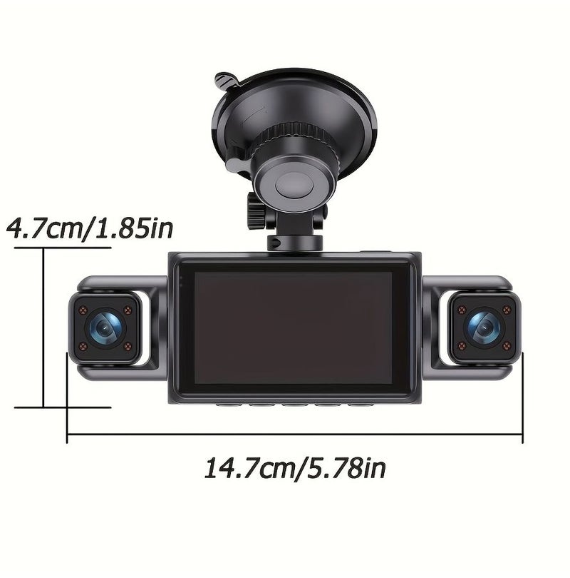 4 Channel Dash Cam 1080P Front And 720P Other Channels Night Vision Loop Recording G Sensor Parking Monitor Hardwire Kit Required Easy Install Suction Mount Multi Language Support Car Additions Model F410 - Image 1