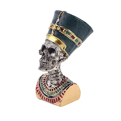 Kocris Casa Reptile Tank Ancient Egypt Priest Skull Decorations Aquarium Fish Turtle Lizard Tanks Sculpture Statue Terrarium Egyptian Figurine Décor Collectible Ornament Pet - Image 1
