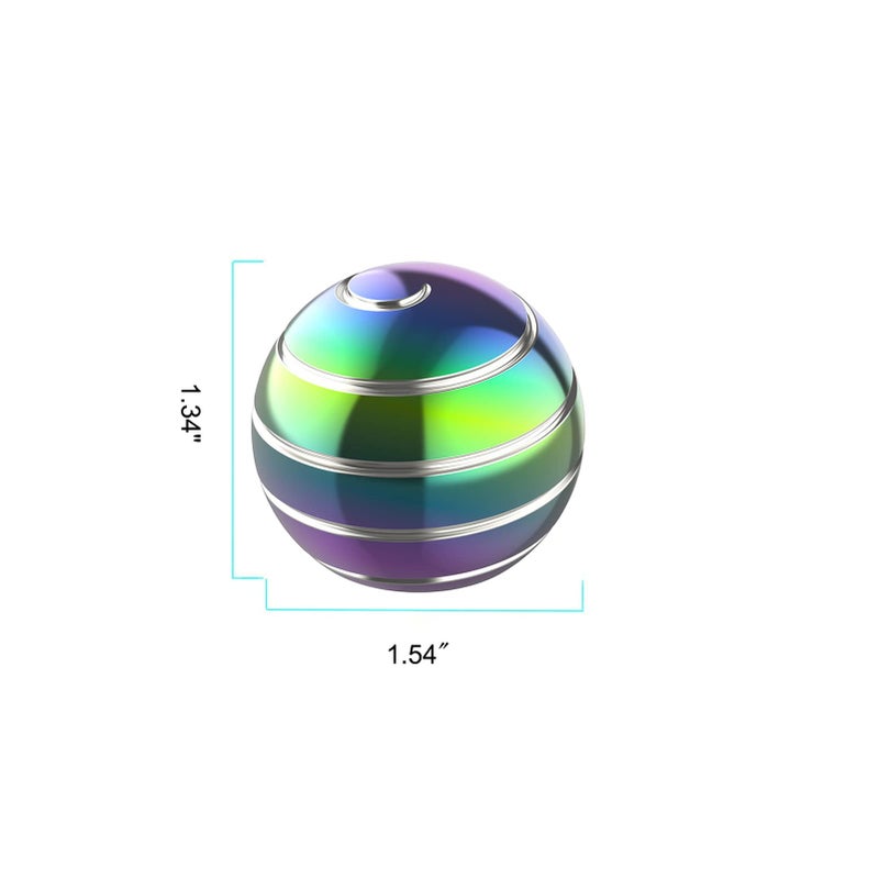 Apqdw Kinetic Desk Toy Ball, 1.54'' Kinetic Desktop Spinning Toys, Optical Illusion Toys for Anxiety, ADHD, Metal Fidgets for Dad, Mom, Son, Daughter (39MM, Rainbow-A) - Image 2