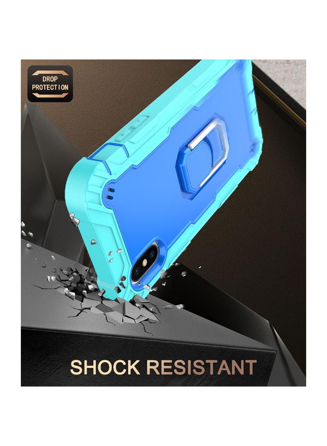 اس-توب جراب لهاتف iPhone X / XS PC + جراب مطاطي مقاوم للصدمات بثلاث طبقات مع حامل دوار - Image 5