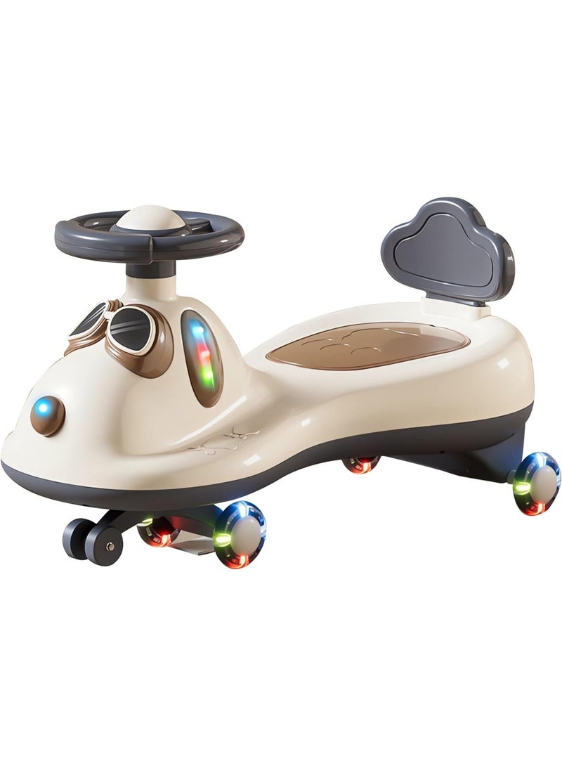 OHAHO Ride Car for Kids, Wiggle Car with PU LED Wheel, Light and Music, Swing Car, Infant Ride on Car with Storage Box for 2 to 8 Year Olds - Image 1