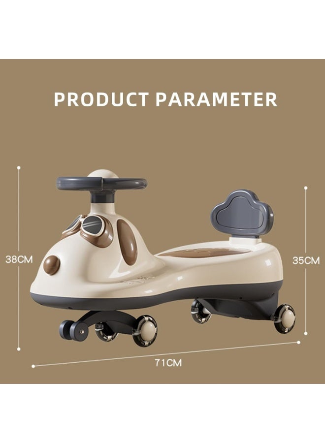 OHAHO Ride Car for Kids, Wiggle Car with PU LED Wheel, Light and Music, Swing Car, Infant Ride on Car with Storage Box for 2 to 8 Year Olds - Image 3