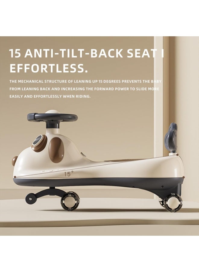 OHAHO Ride Car for Kids, Wiggle Car with PU LED Wheel, Light and Music, Swing Car, Infant Ride on Car with Storage Box for 2 to 8 Year Olds - Image 4