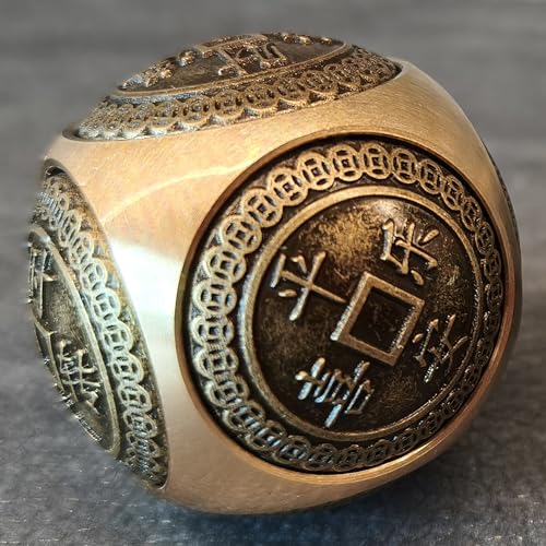 Briskfeel Brass Lucky Ball 6 Sides Rotatable Feng Shui Ornament Wealth Statue Treasure Ball Fengshui Sculpture Chinese Traditional Home Decor (F1 Lucky Ball) - Image 5