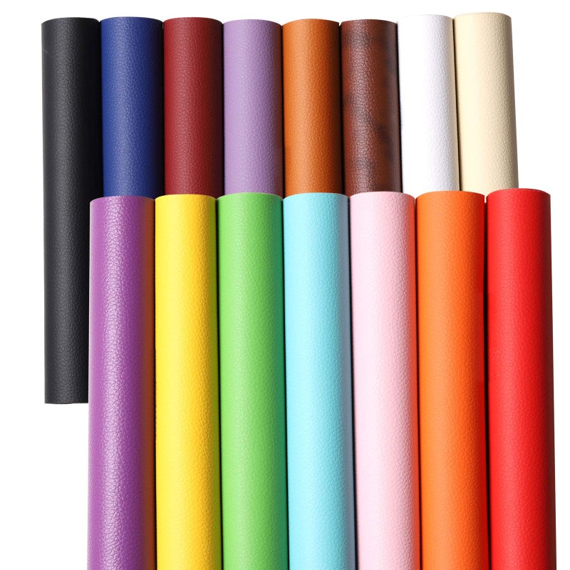 Picheng Solid PU Synthetic Faux Leather Sheets 15pcsSet 82 x 118Soft Leather Fabric Sheets Suitable for Making Bows Leather Earrings Hair Accessories DIY Projects 15 Colors