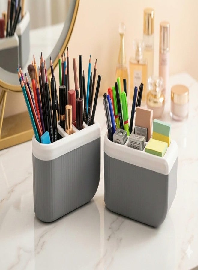 HAPPI Self-Adhesive Wall-Mount Office Desk Organizer and Pen/Pensil Holder, Stationary Storage Organizer Box for Home Office School(6-Compartments) - Image 2
