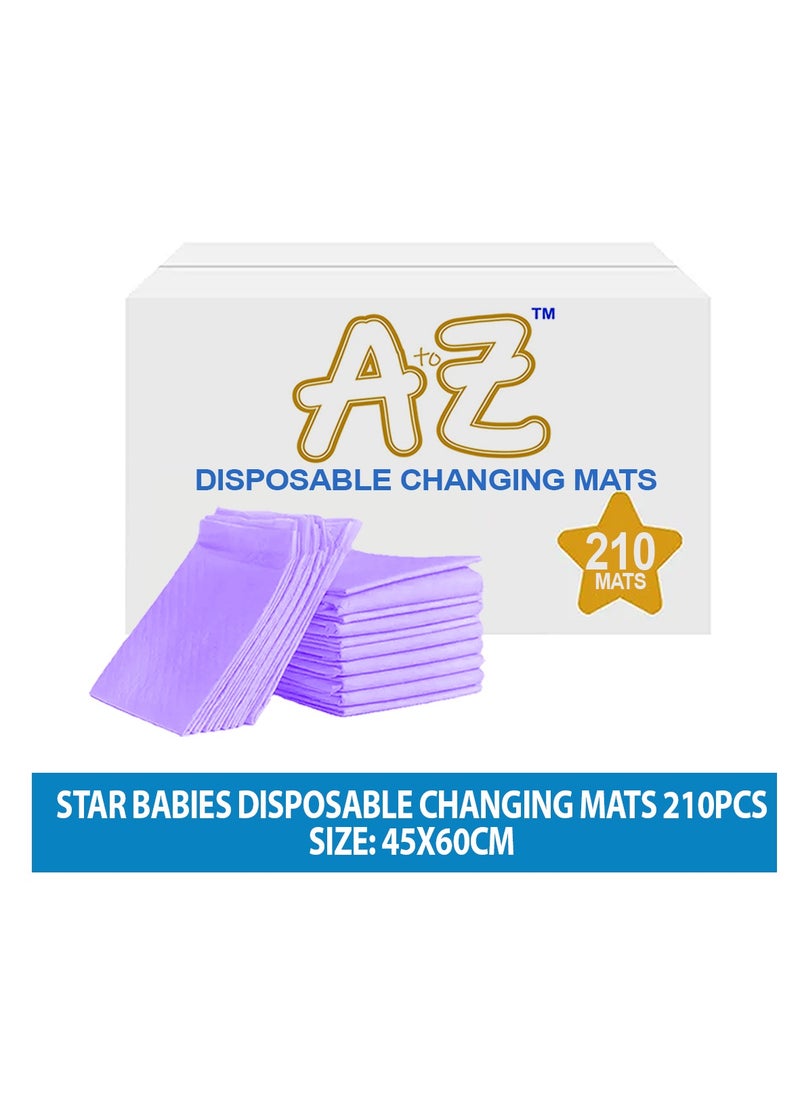 A TO Z A to Z - Disposable Changing Mat size (45cm x 60cm) Large- Premium Quality for Baby Soft Ultra Absorbent Waterproof Pack of 210 -Lavender  - Image 2