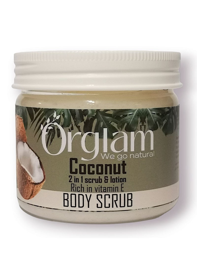 Orglam - 2in1 Coconut Body Scrub And Lotion (NATURAL) (vitamin E Rich)-250ml) - Image 1