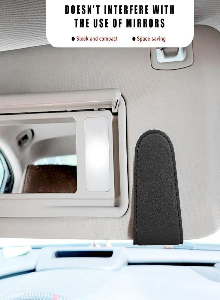 Oasisgalore Sunglasses Holders for Car Visor - Magnetic Leather Sunglasses Holder and Ticket Card Clip - Car Visor Accessories  - Image 4