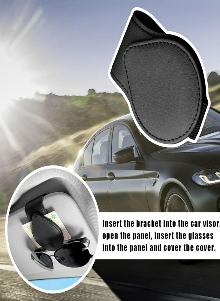 Oasisgalore Sunglasses Holders for Car Visor - Magnetic Leather Sunglasses Holder and Ticket Card Clip - Car Visor Accessories  - Image 5
