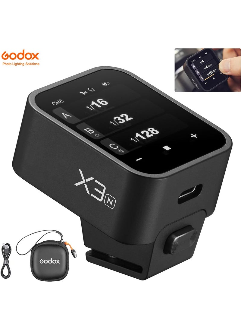 Godox X3-N TTL Wireless Flash Trigger for Nikon Cameras,Touch Screen OLED TTL Wireless Flash Trigger Transmitter, with TCM Conversion,7 Days Standby (Upgrade Version of Xpro-N/XproII-N/X2T-N)  - Image 1