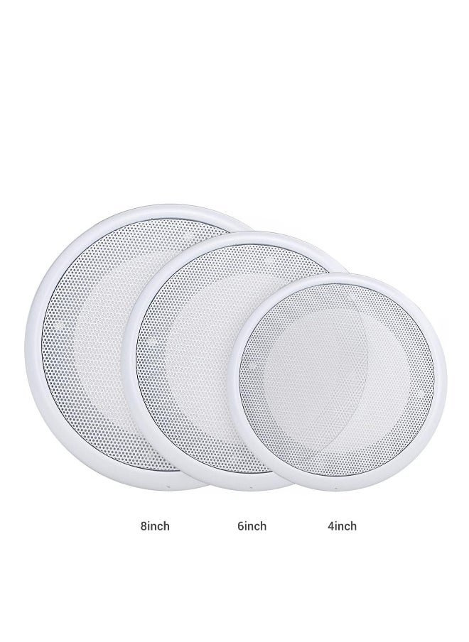 Generic 6.5in Ceiling Speaker Grille Covers, White Round Commercial Ceiling Speaker Grill for 6.5 Inch Speaker, Speaker Decorative Ring DIY Speaker Accessory Part with 8 Mouting Screws (2PCS)  - Image 5