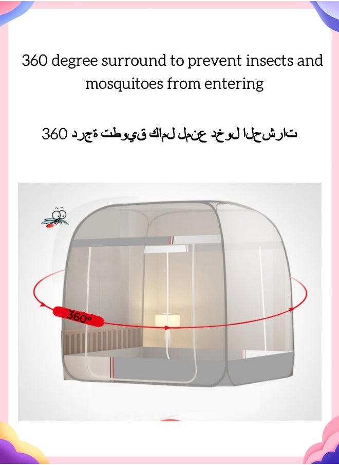 Generic - Mosquito Net Pop Up Tent, Large - for Twin to Queen Size Bed Tent - Mosquito Netting for Camping - Bug Net - Canopy Outdoor, Bed Tent - Insect Screen - Ultralight, Folding Design - Image 1