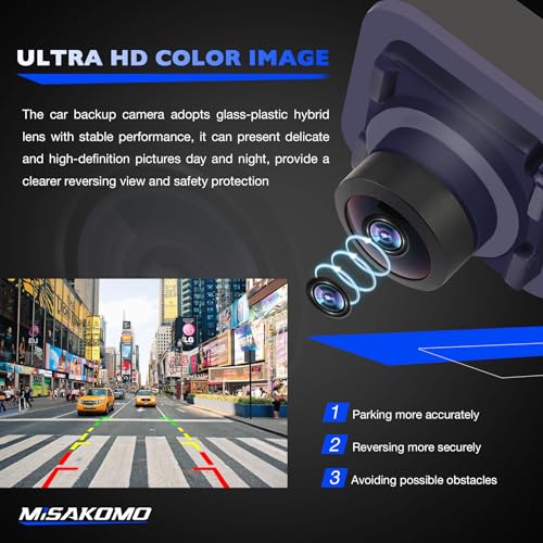 Misakomo Rear View Backup Camera Compatible with Ford F250 F350 F450 F550 Super Duty 2017-2022, Replace JC3T-19G490-AD, Only for 6pin Plugs, 170° Wide-Angle HD Color Reverse Camera - Image 3