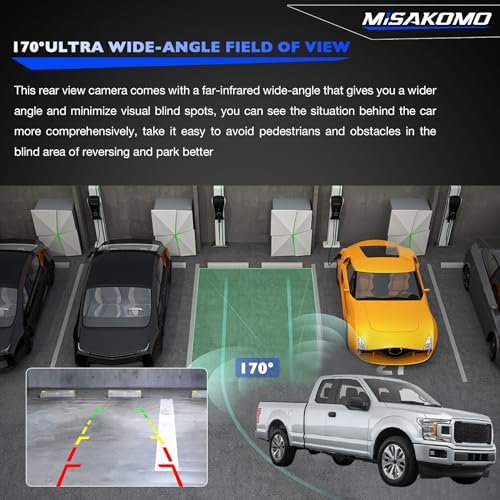 Misakomo Rear View Backup Camera Compatible with Ford F250 F350 F450 F550 Super Duty 2017-2022, Replace JC3T-19G490-AD, Only for 6pin Plugs, 170° Wide-Angle HD Color Reverse Camera - Image 4