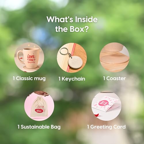 Eha Earth-Friendly Valentine Gift for Couple | Valentine Gift for Boyfriend | Valentine Gift for Girlfriend | Set of 1| 300 ml | Coffee Mug Made with Rice Husk Biocomposite| Sand Castle - Image 2