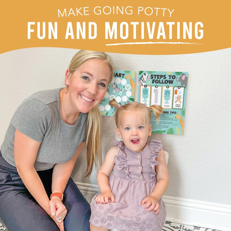 هادلي ديزاينز Hadley Designs Potty Training Crart for Boys with Fun Reward Stickers - 10 Potty Chart for Toddlers Boys 8.5x11 "" Potty Training Sticker Crart for Evalet Success Safari Carward - Image 5