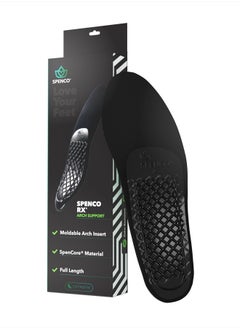 Rx Orthotic Arch Support Full Length Shoe Insoles, Green Women's 9-10.5/Men's 8-9.5