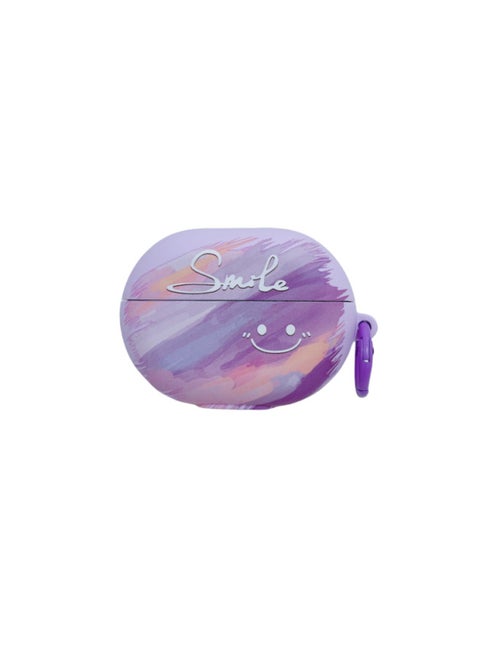 For HuaweiFreebuds Pro3/2 Wireless Bluetooth Headset Cartoon Creative Se3/4i/5i/Pro Soft-Color:Soft Shell Circle-Smile Purple Smiley-Model:Universal For HuaweiFreebuds Pro3/pro4 (protective Case)