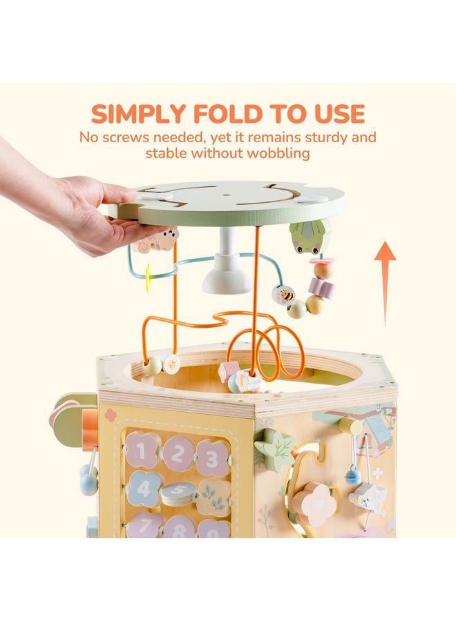 ROBUD Wooden Motor Skills Cube, Large Motor Skills Toy from 1 Year, Activity Cube from 12 Months, Activity Cube for Toddlers - Image 5