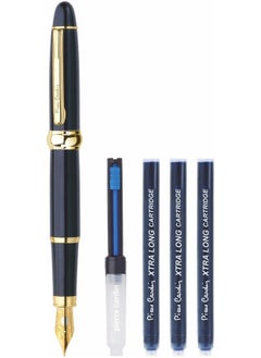 pierre cardin President Premium Fountain Pen | Luxurious Black Lacquer Finish Body With Golden Trims & Nib | Free Ink Converter & Cartridges | Ideal For Rakhi, Festive & Corporate Gifting  - Image 5
