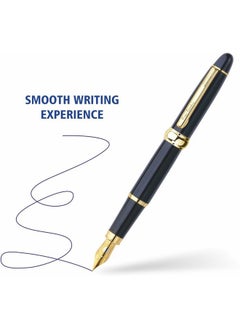 pierre cardin President Premium Fountain Pen | Luxurious Black Lacquer Finish Body With Golden Trims & Nib | Free Ink Converter & Cartridges | Ideal For Rakhi, Festive & Corporate Gifting  - Image 2