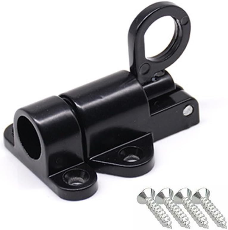 مزلاج زنبركي أوتوماتيكي من سبائك الألومنيوم الأسود للأبواب والنوافذ المفتوحة - Image 2