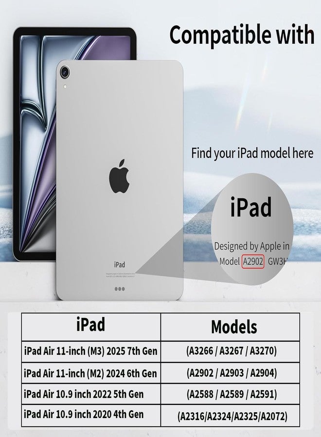 زويو جراب زويو الهجين لجهاز آيباد إير 11 بوصة M3 2025/M2 2024، جراب آيباد إير الجيل الخامس/الرابع 2022/2020 مقاس 10.9 بوصة مع حامل قلم، غطاء منزلق قابل للفصل مع غطاء خلفي صلب شفاف (أبيض كريمي) - Image 2