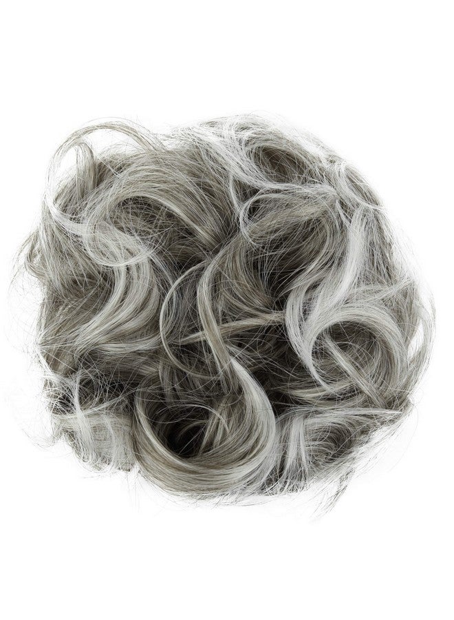 CAISHA Big Hairpiece Scrunchy Updo Bridal Hairstyle Curly Messy Bun Gray Mix G19E - Image 1