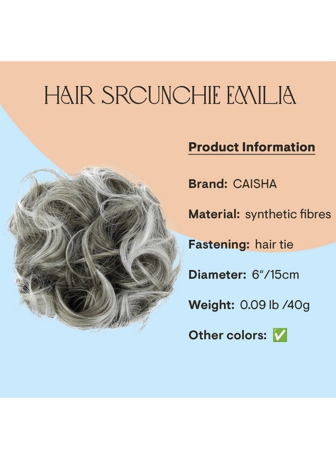 CAISHA Big Hairpiece Scrunchy Updo Bridal Hairstyle Curly Messy Bun Gray Mix G19E - Image 2
