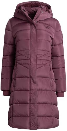 Reebok Womens Maxi Puffer Jacket - Long Length Parka - Heavyweight Wind & Water Resistant Insulated Winter Jackets for Women, Size Large, Pink Haze - Image 3