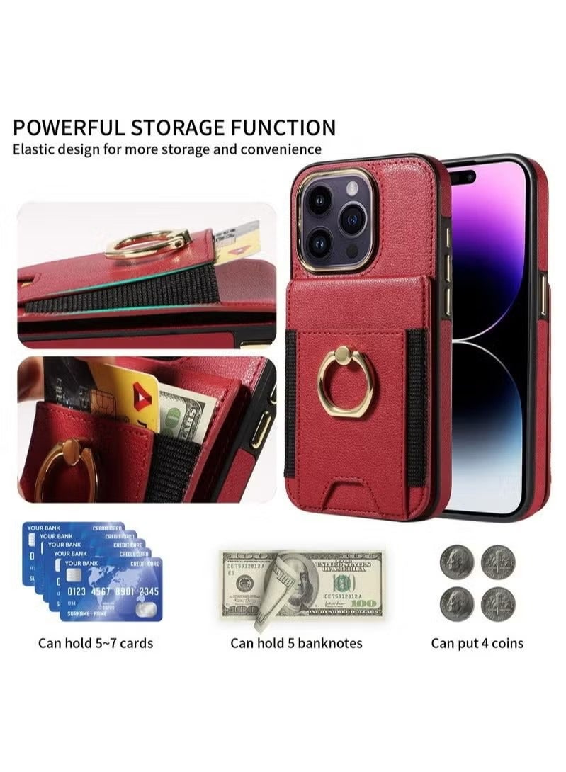 X-level iPhone 15 Pro Max/iPhone 15 Ultra Case Wallet With Credit Card Cover With Flip Premium Leather Phone Ring Stand Holder Kickstand Heavy Duty Protective Cover Accessories Protection  - Image 2