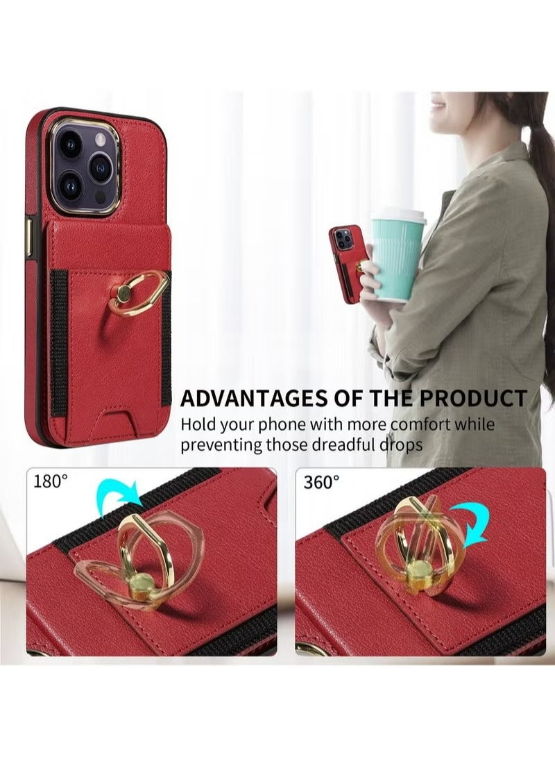 X-level iPhone 15 Pro Max/iPhone 15 Ultra Case Wallet With Credit Card Cover With Flip Premium Leather Phone Ring Stand Holder Kickstand Heavy Duty Protective Cover Accessories Protection  - Image 4