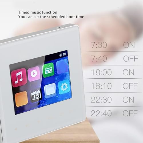 PUSOKEI Wall Mount Music Amplifier, 2.8 inch Smart Ceiling Speaker Background Music Controller with HD Screen, Bluetooth, FM Radio, Timer and Multi Format Support - Image 5